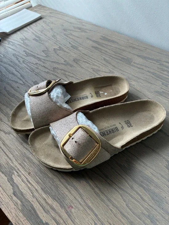 [Birkenstock] Madrid Big Buckle Washed Metallic Rose Gold sandal 39 - Picture 5 of 12